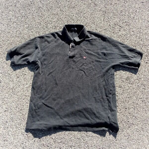 Burberry London Check Pattern Collar Polo Shirt Black Men's Large